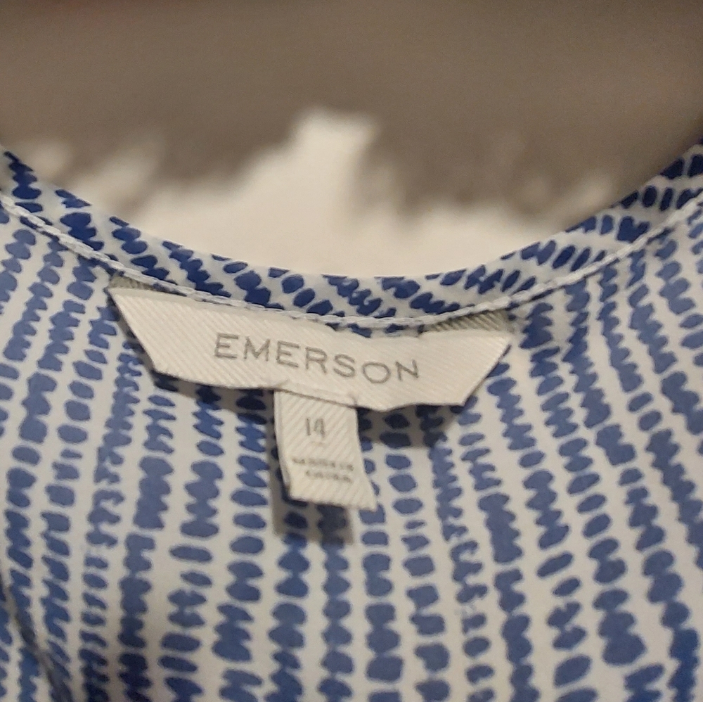 Emerson size 14 light weight polyester tank top with cotton trim. - Picture 3 of 4